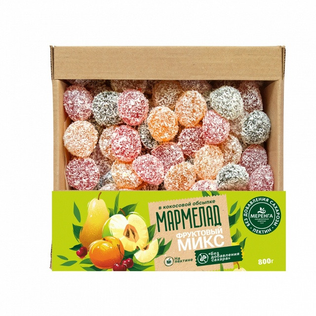  Меренга Мармелад в кокосовой обсыпке Фруктовый микс , 800г     в Прокопьевске
