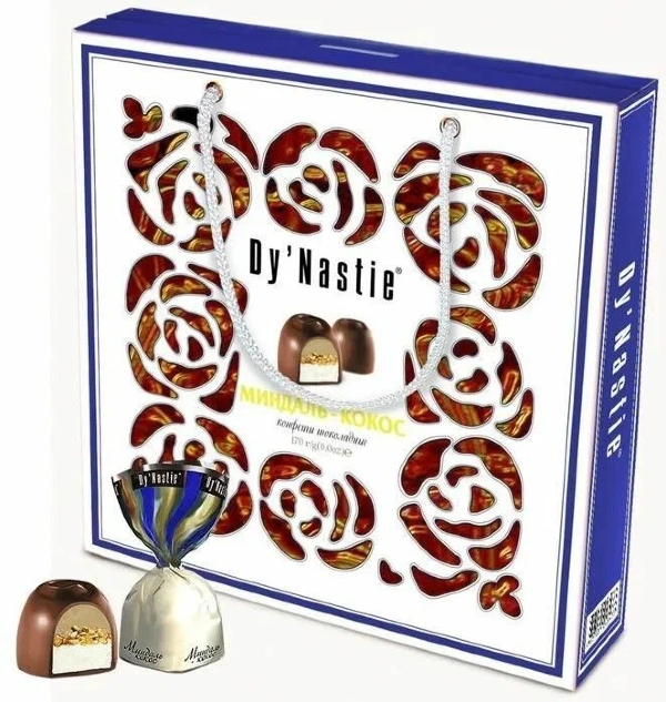 №3 Династия Сумка 170г Конфеты "Миндаль-Кокос"  в Прокопьевске